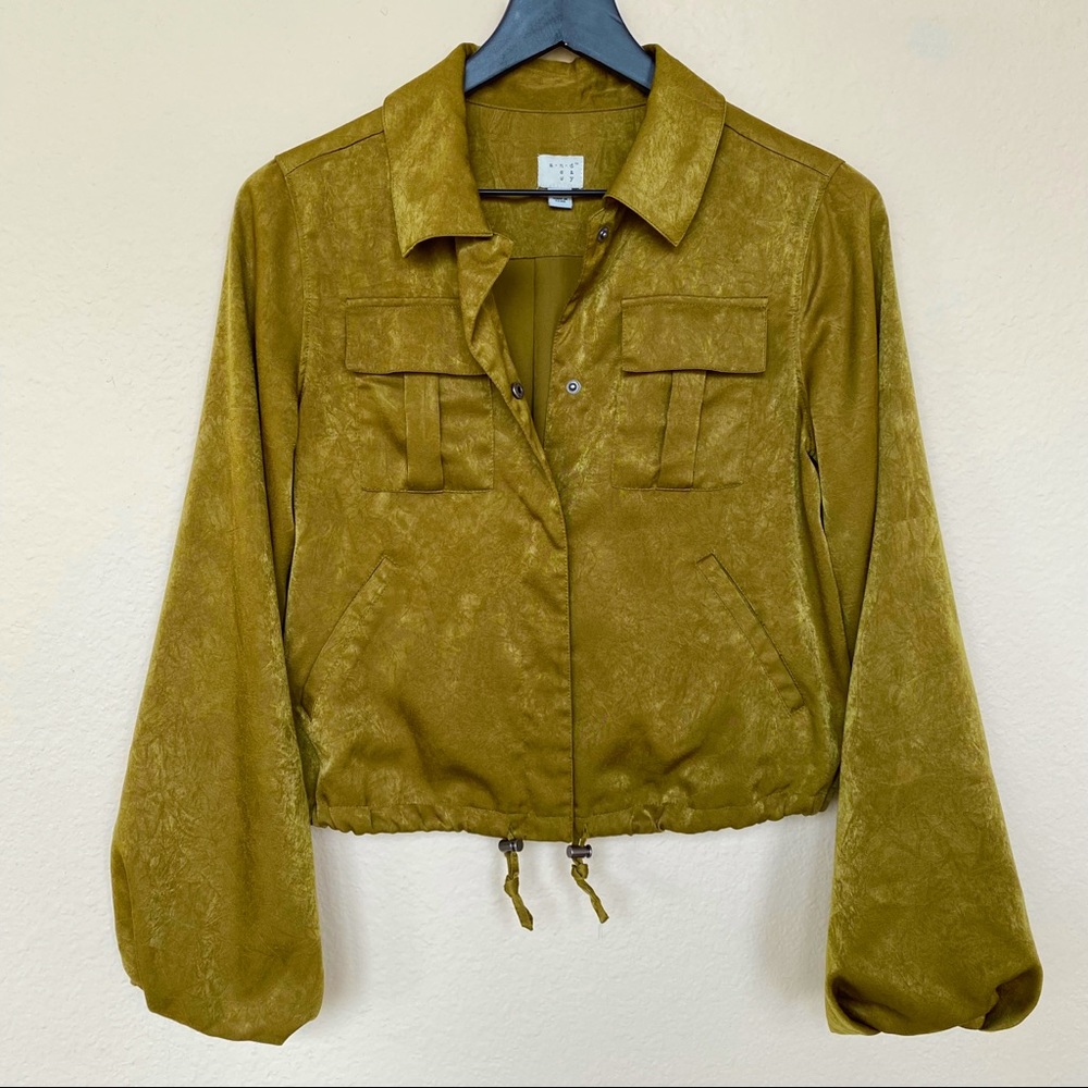 A New Day Chartreuse Satin Jacket
